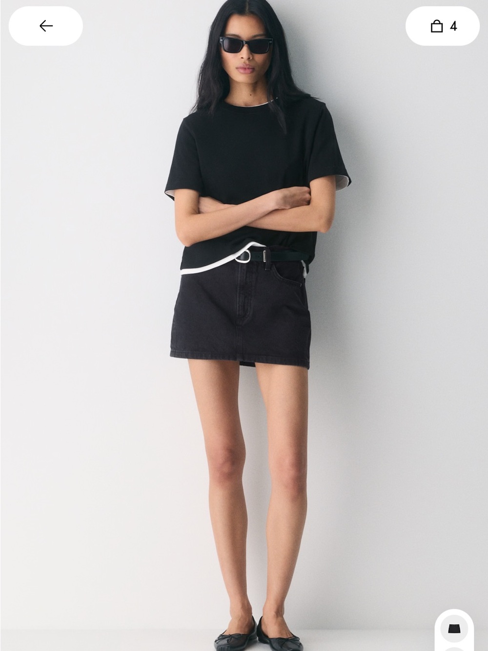 ARITZIA DENIM FORUM The 90’s Ricci Denim Mini Skirt in Black Size 25 NWOT